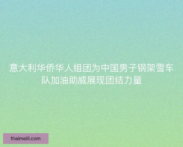意大利华侨华人组团为中国男子钢架雪车队加油助威展现团结力量